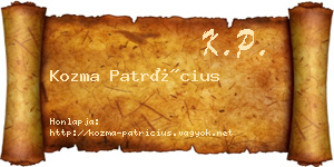 Kozma Patrícius névjegykártya